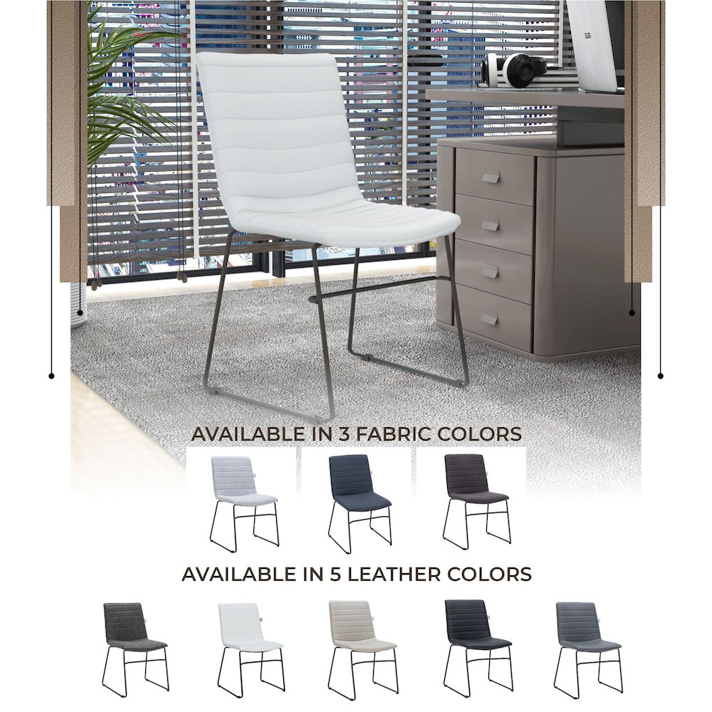 Zylar Series Office Guest Chair in White Leather. Picture 24