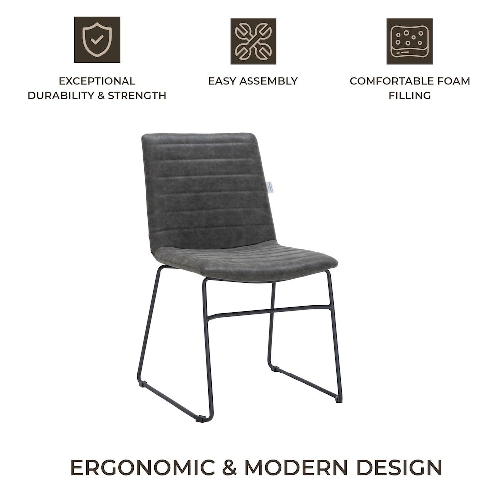 Zylar Series Office Guest Chair in Charcoal Leather. Picture 22