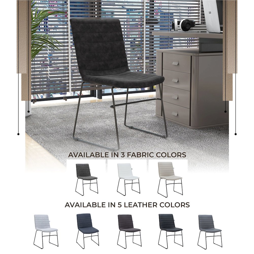 Zylar Series Office Guest Chair in Charcoal Leather. Picture 27