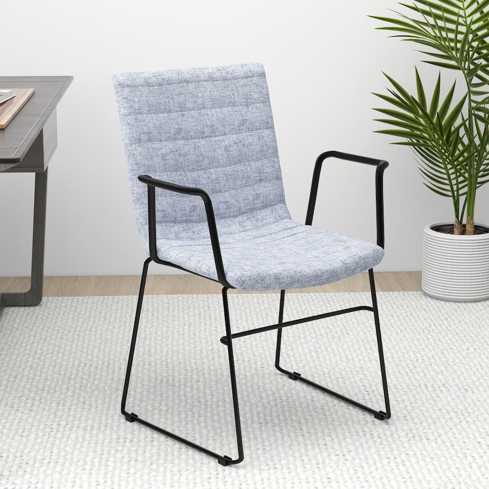 Zylar Series Office Guest Arm Chair in Grey Fabric. Picture 28