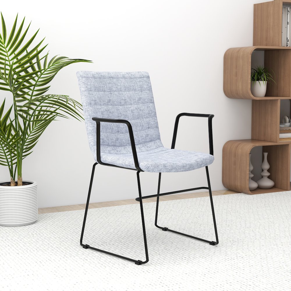 Zylar Series Office Guest Arm Chair in Grey Fabric. Picture 26