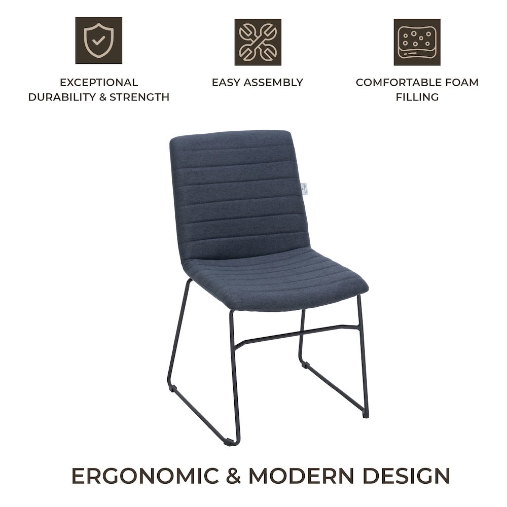 Zylar Series Office Guest Chair in Dark Blue Fabric. Picture 22
