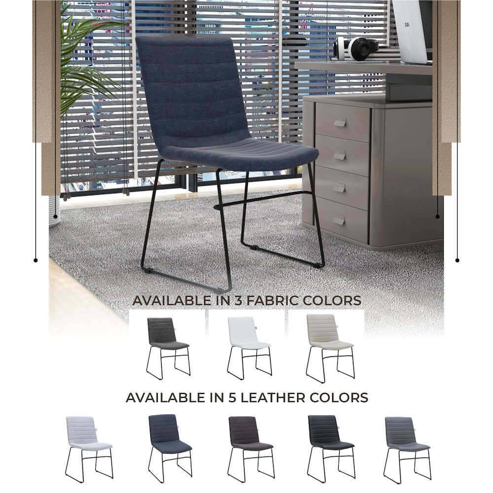Zylar Series Office Guest Chair in Dark Blue Fabric. Picture 27
