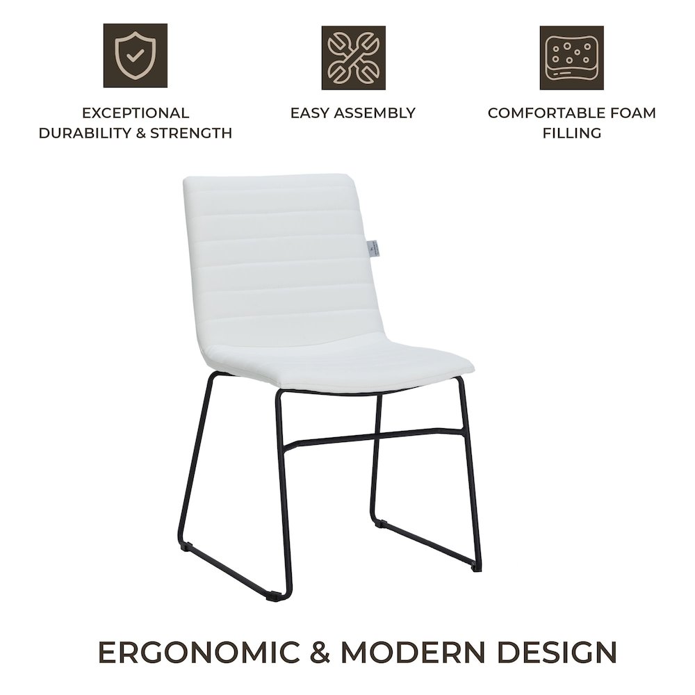 Zylar Series Office Guest Chair in White Leather. Picture 21