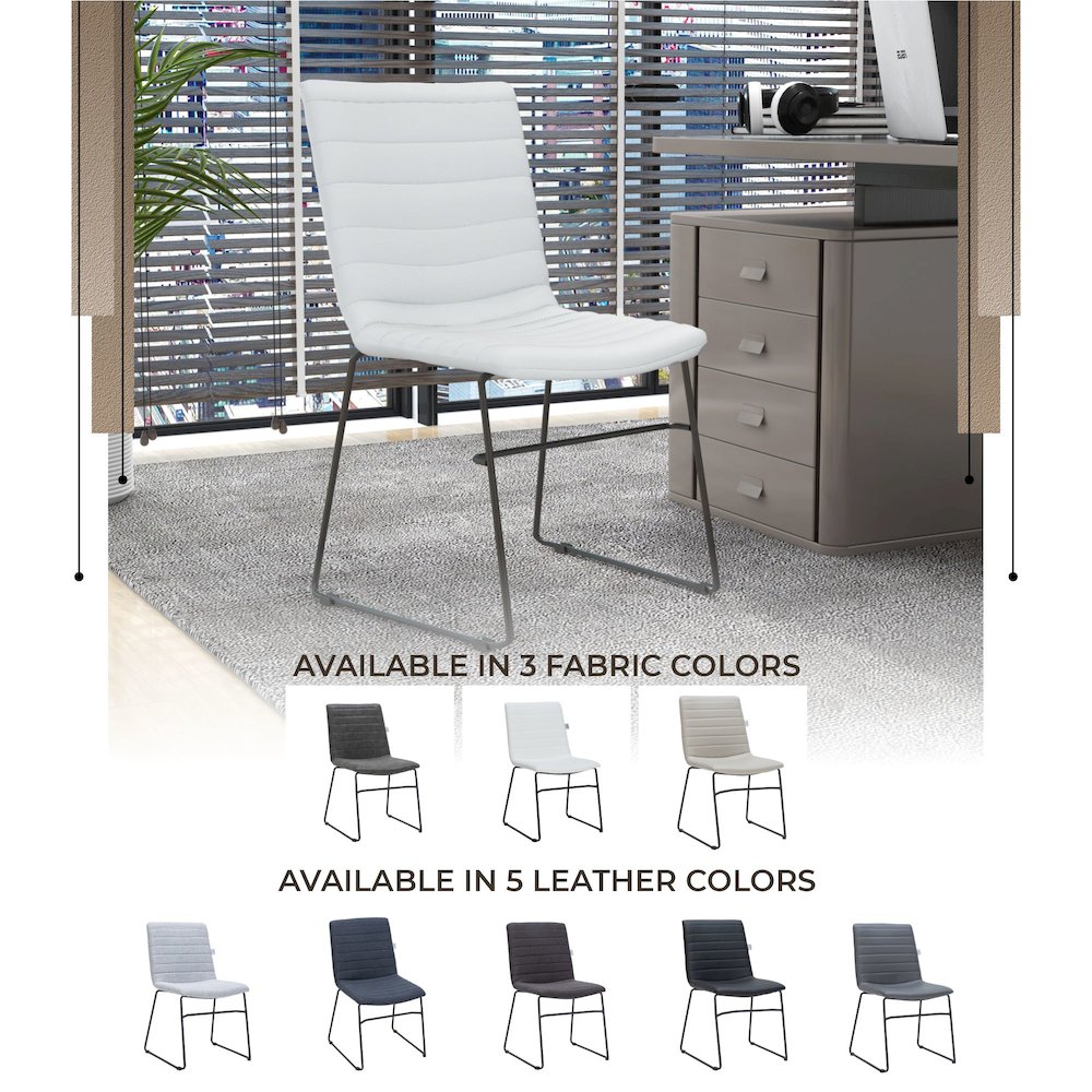Zylar Series Office Guest Chair in White Leather. Picture 26