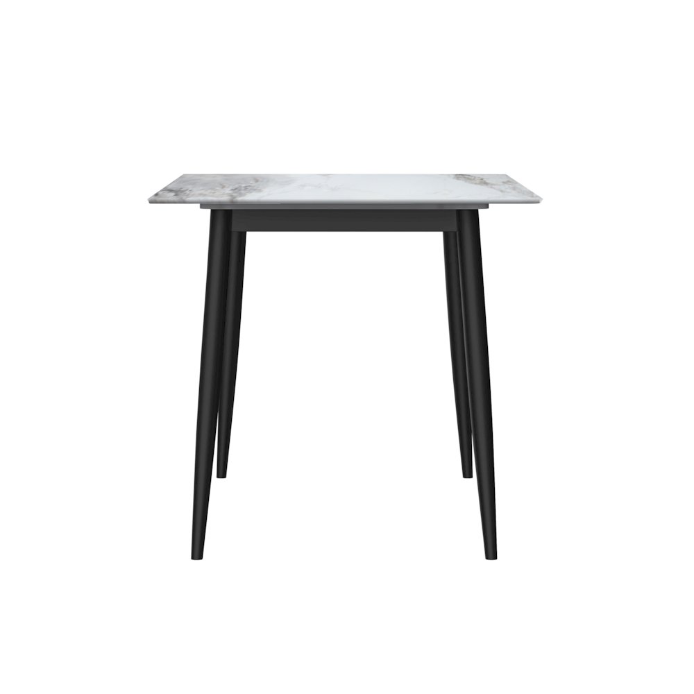 Modern Dining Table Black Base, With 55 Medium Grey Sintered Stone Top. Picture 7