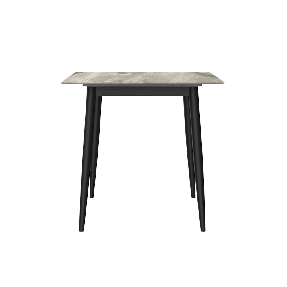 Modern Dining Table Black Base, With 62 Deep Grey Sintered Stone Top. Picture 7