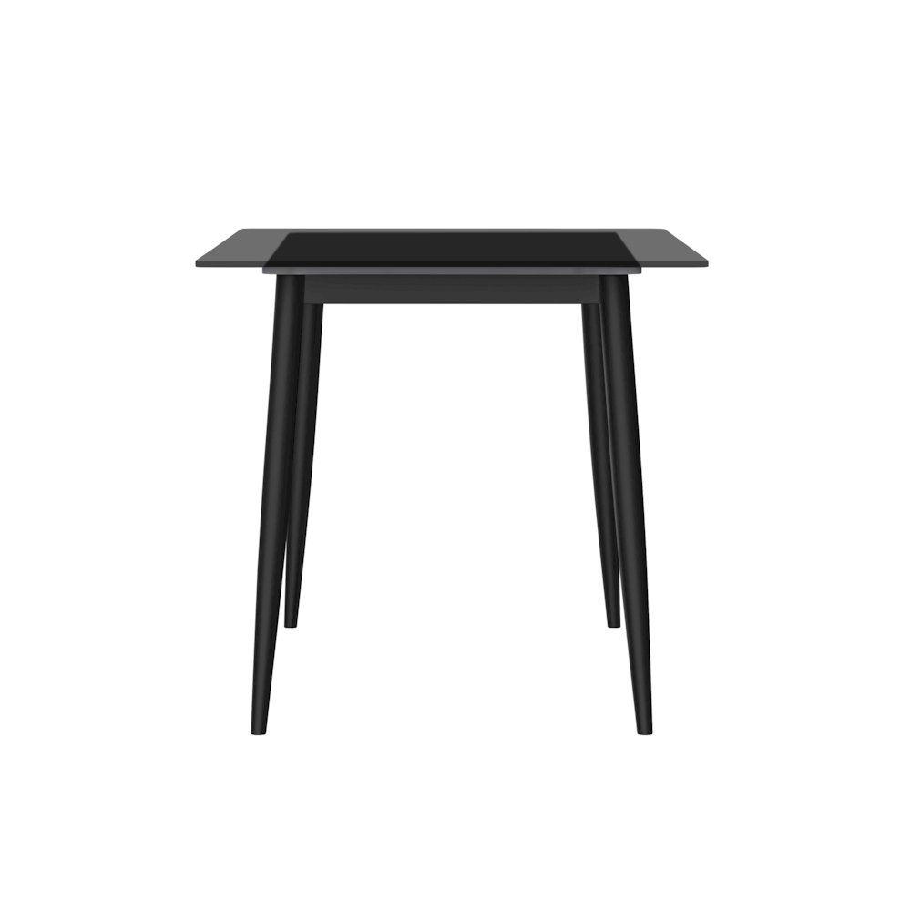 Zayle Series Modern Dining Table Black Base, With 71 Clear Glass Top. Picture 7