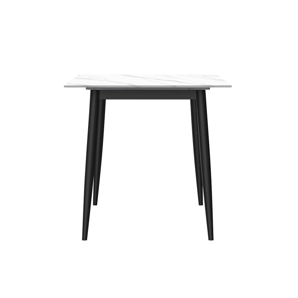 Zayle Series Modern Dining Table Black Base, With 55 White Sintered Stone Top. Picture 8