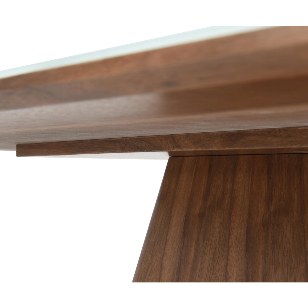Modern Dining Wooden Square Dining Table Walnut With Marbled Top. Picture 21