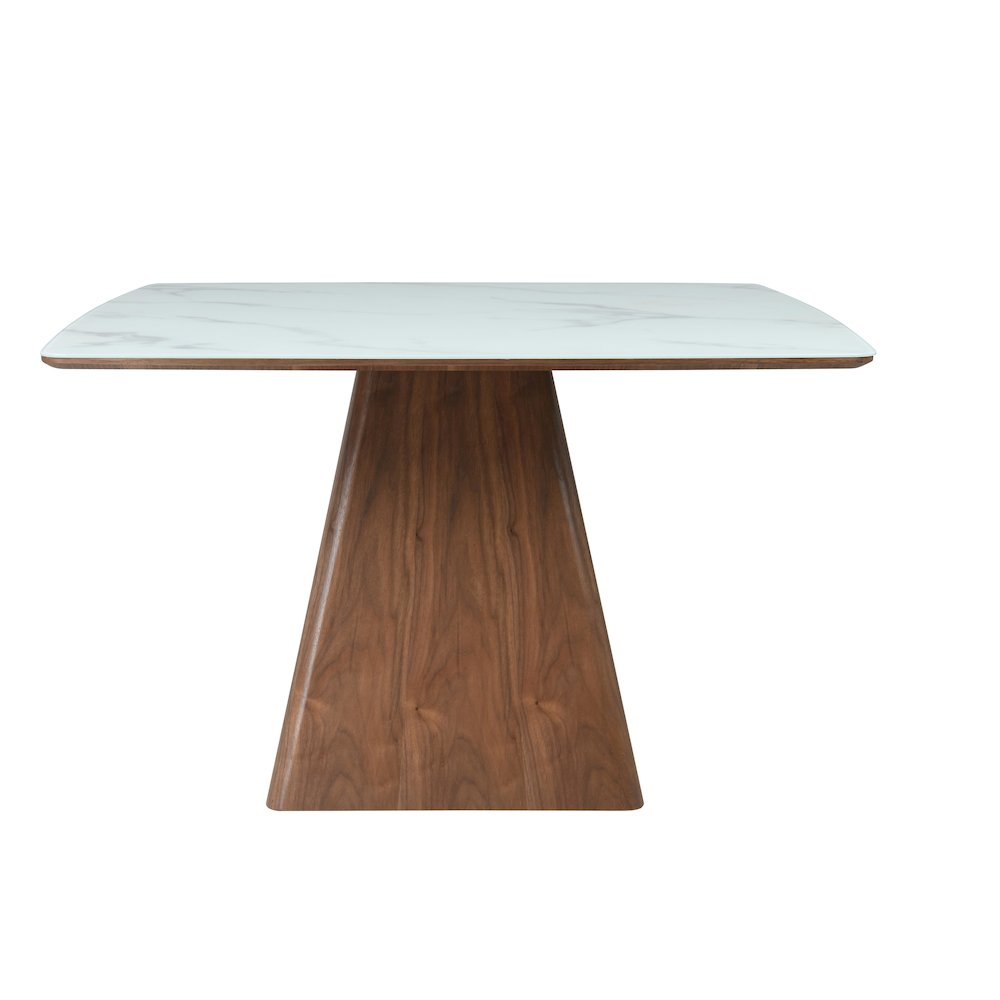 Modern Dining Wooden Square Dining Table Walnut With Marbled Top. Picture 15