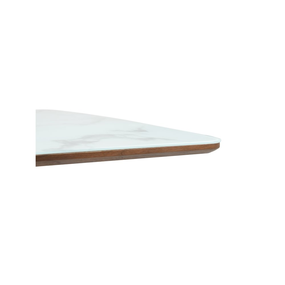Modern Dining Wooden Square Dining Table Walnut With Marbled Top. Picture 17
