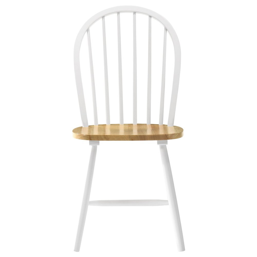 Set of 4 Wooden Dining Chairs with Natural Brown and White Finish. Picture 5