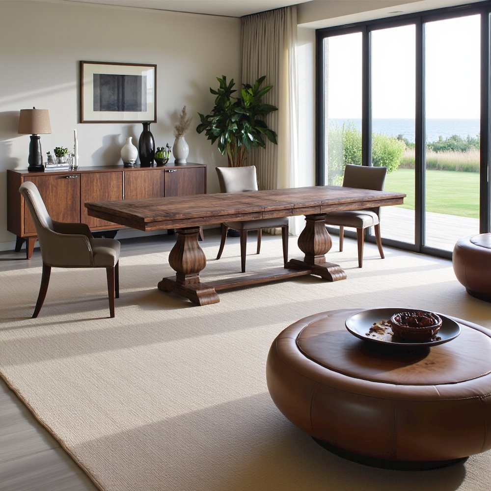 Standard Height Dining Table in Brown for Kitchen Nook and Breakfast Areas. Picture 7