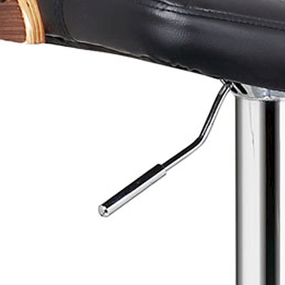 Bentwood Contemporary Modern Stylish Wood Back Adjustable Swivel Bar Stool. Picture 4