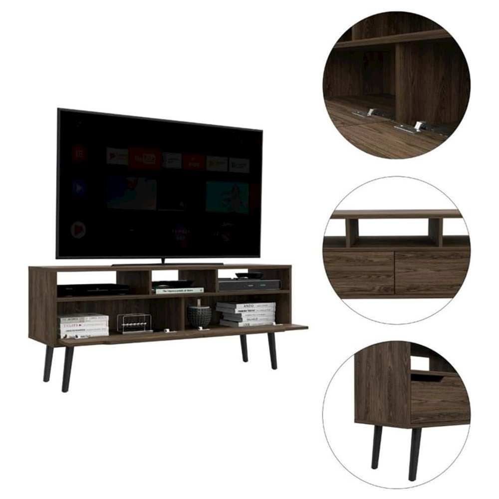 Oslo Tv Stand Dark Walnut MDF. Picture 3