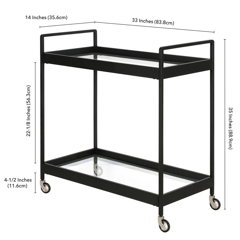 Cooper 33'' Wide Rectangular Bar Cart in Blackened Bronze. Picture 5