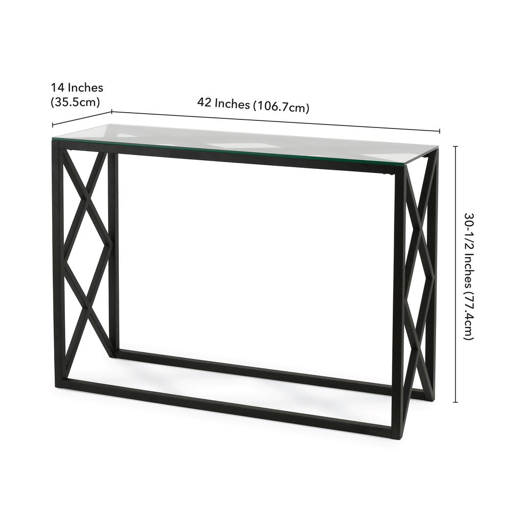 Dixon 42'' Wide Rectangular Console Table in Blackened Bronze. Picture 5