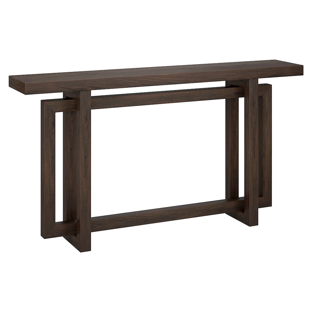Breslow 55" Wide Rectangular Console Table in Alder Brown. Picture 1