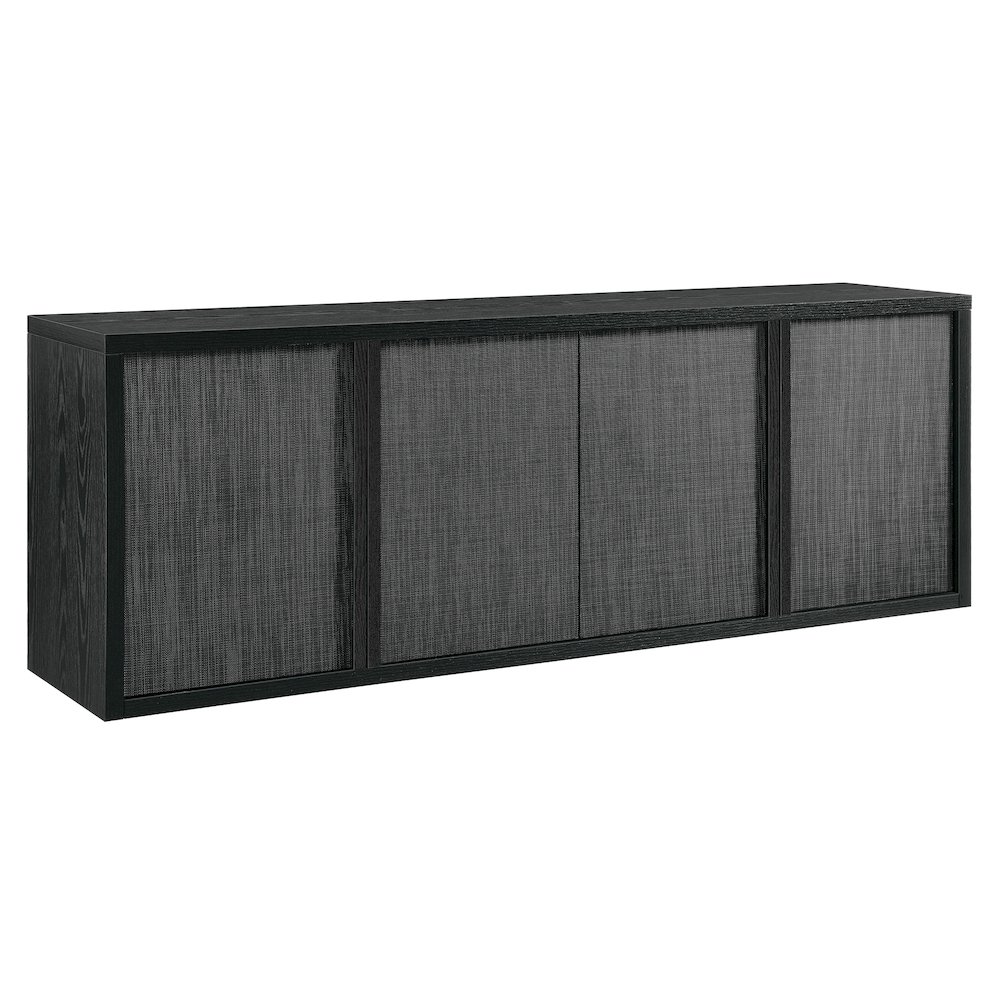 Kai Rectangular TV Stand for TV's up to 75" in Black Grain. Picture 1