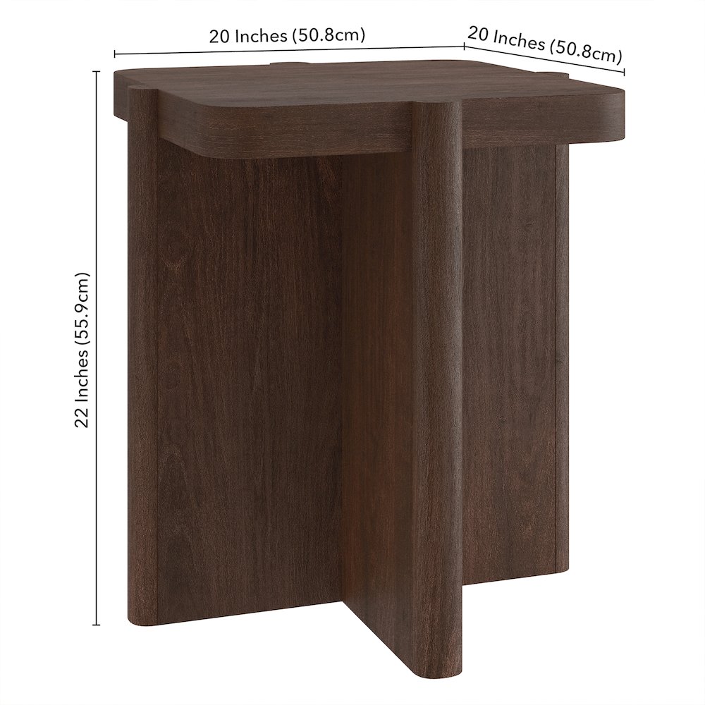 Henn&Hart 20" Modern Square End Table, Side Table , Nightstand with X-Base for. Picture 5