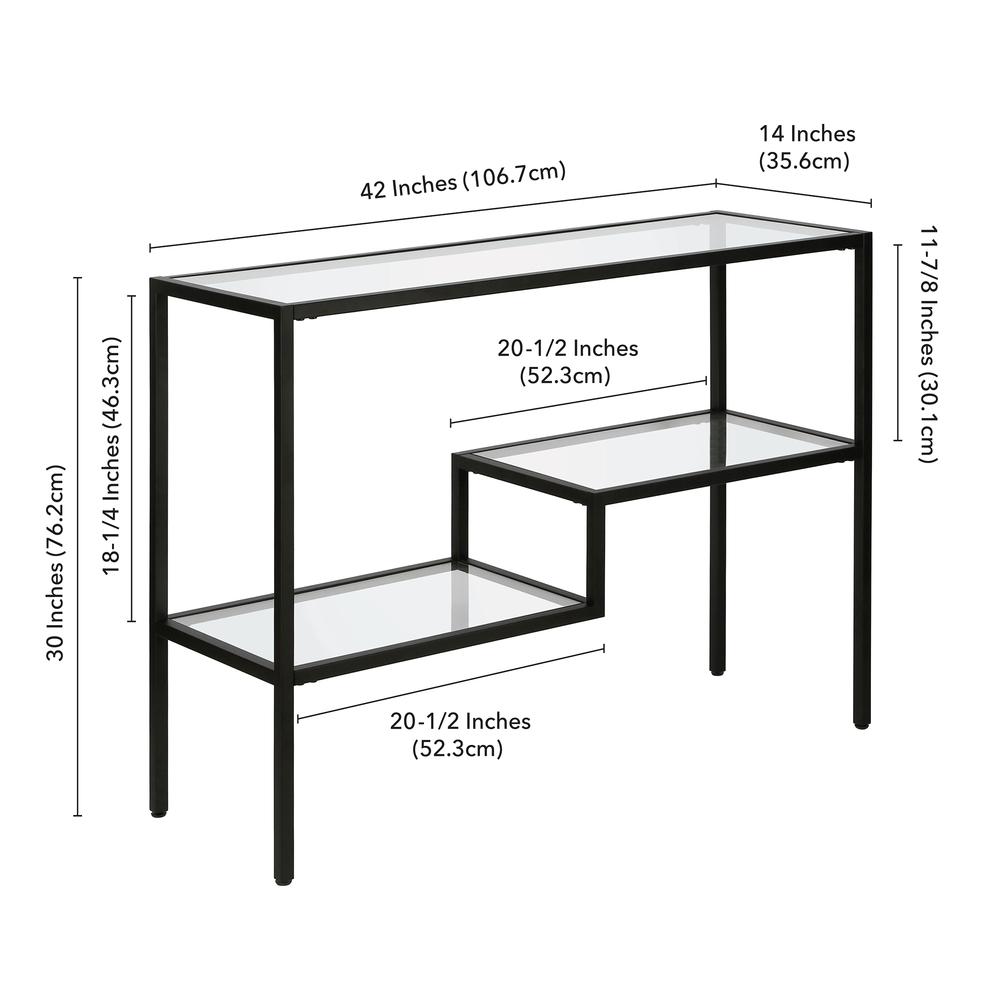 Lovett 42'' Wide Rectangular Console Table in Blackened Bronze. Picture 5
