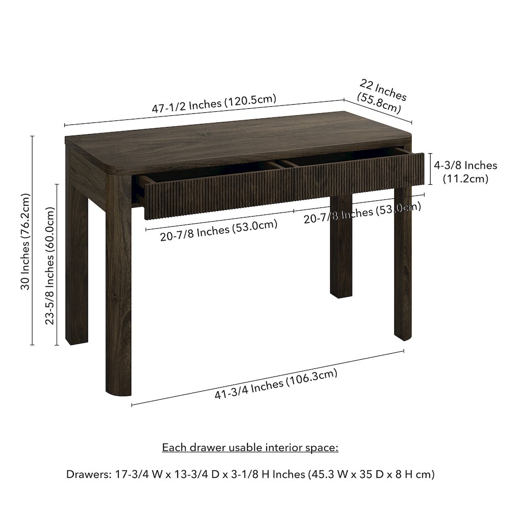 Mendoza 48'' Wide Rectangular Desk in Alder Brown. Picture 5