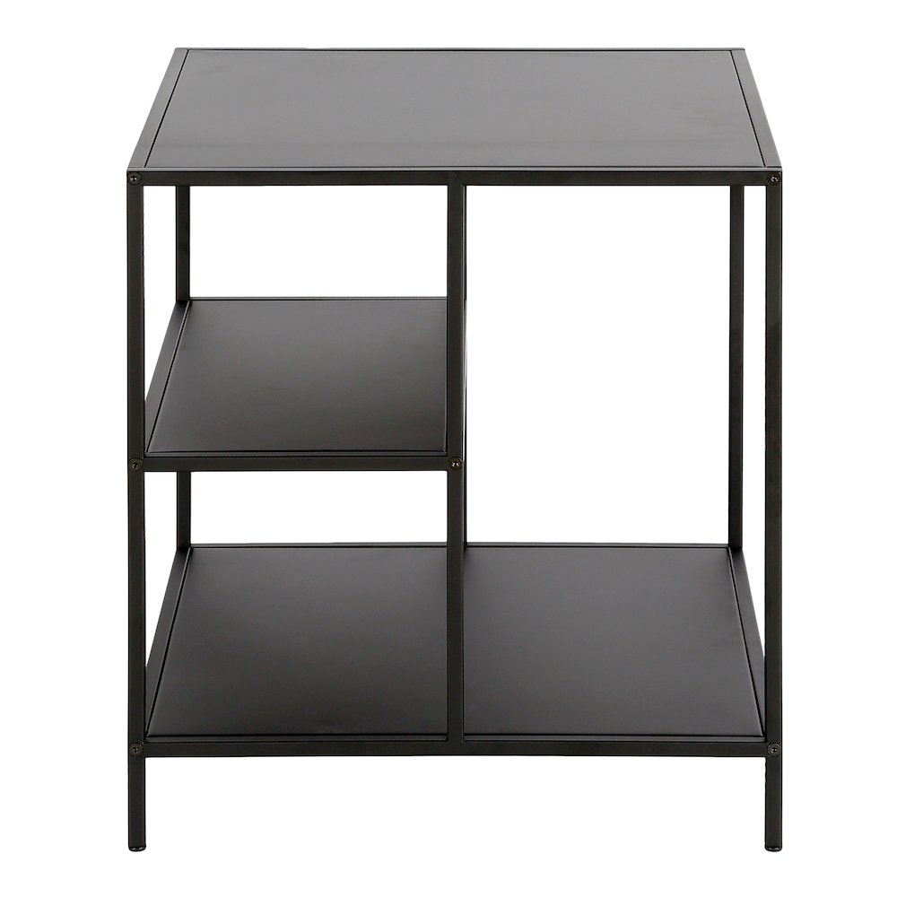20" Modern Square End/Side Table, Nightstand with Staggered Open Display Shelves. Picture 3