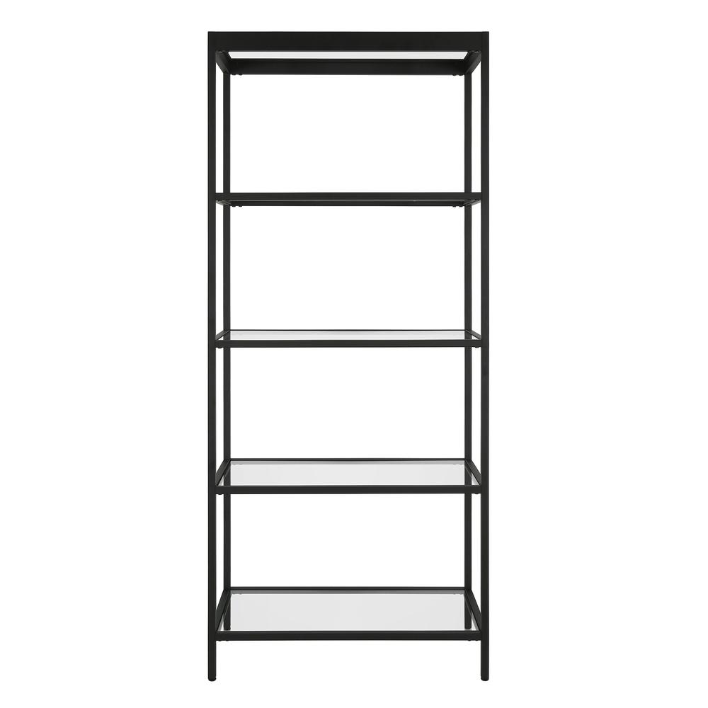 Alexis 30'' Wide Rectangular Bookcase in Blackened Bronze. Picture 3
