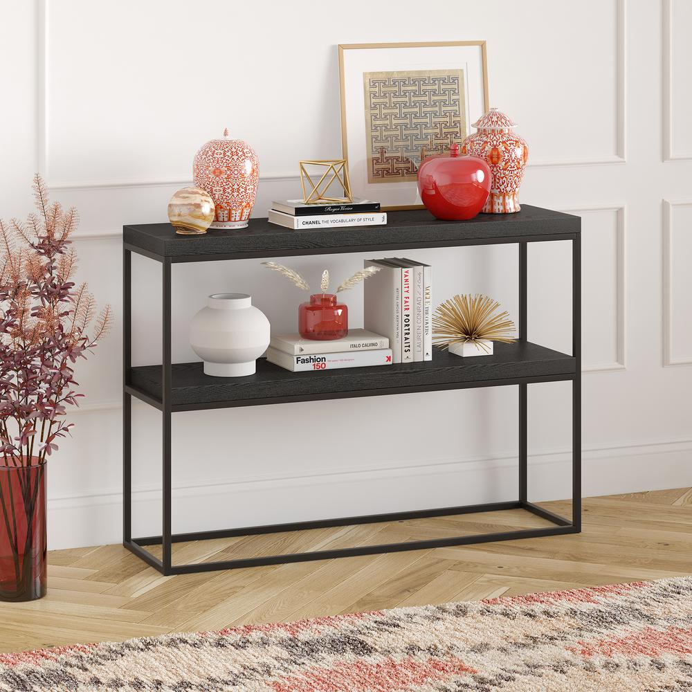 Edmund 42'' Wide Rectangular Console Table in Black Grain. Picture 2