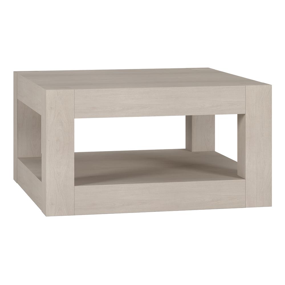 Hughes 32" Wide Square Coffee Table in Alder White. Picture 1
