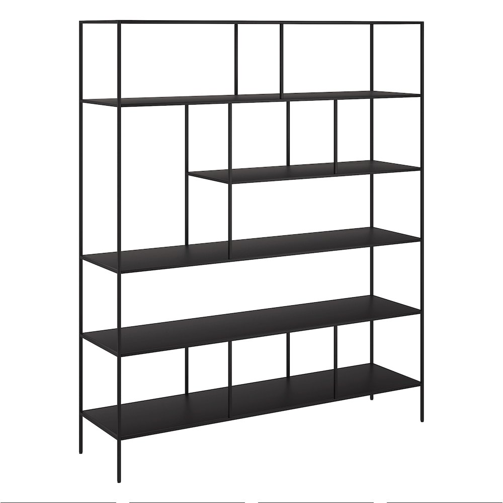Whitmore 72" Tall Rectangular Bookcase in Blackened Bronze. Picture 1