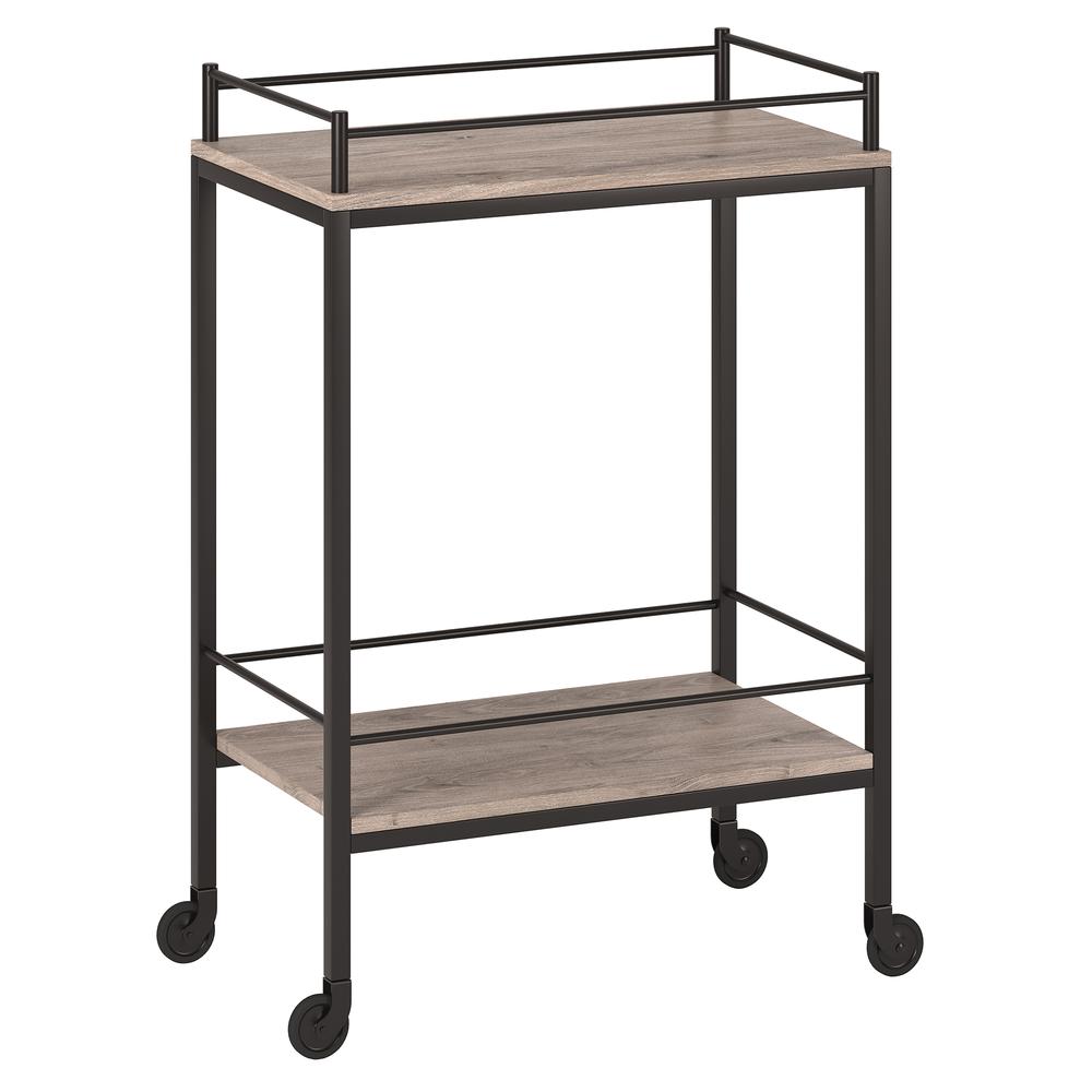 Barnes 23.5'' Wide Rectangular Bar Cart in Antiqued Gray Oak. Picture 1