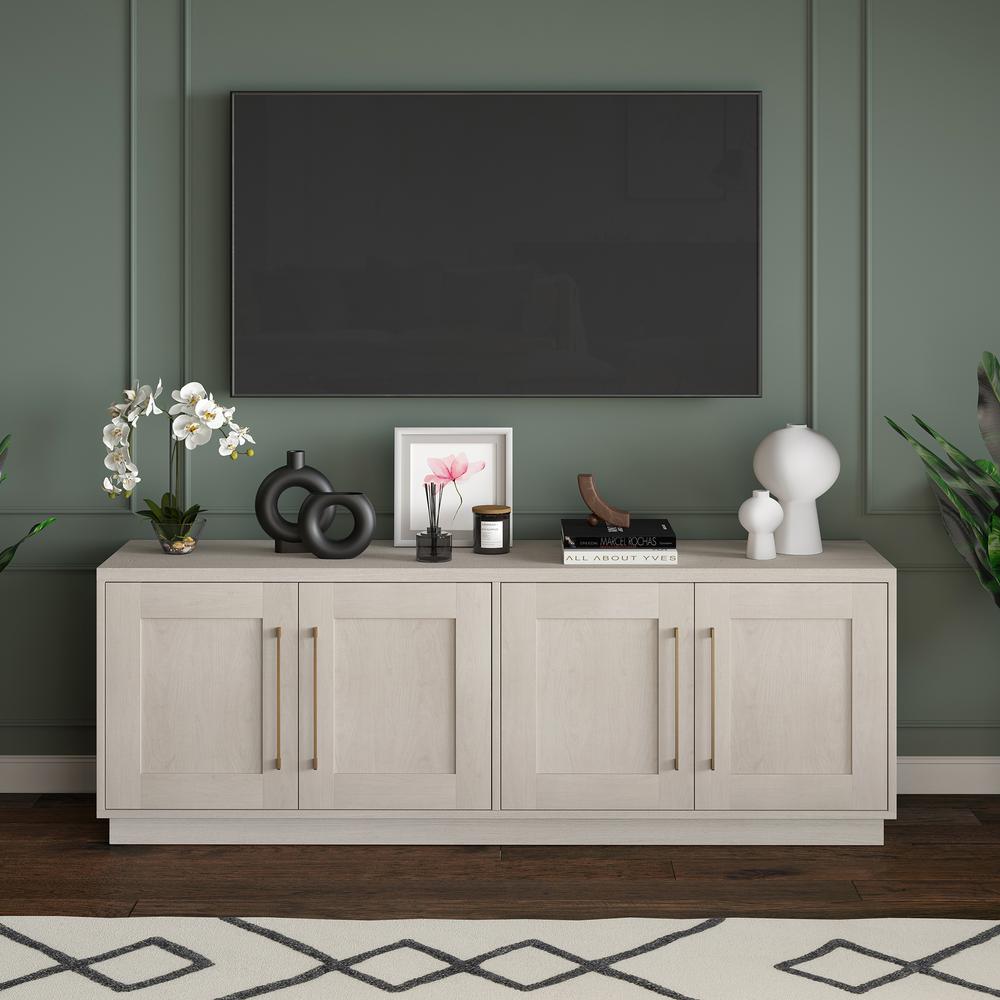 Tillman Rectangular TV Stand for TV's up to 80" in Alder White. Picture 5