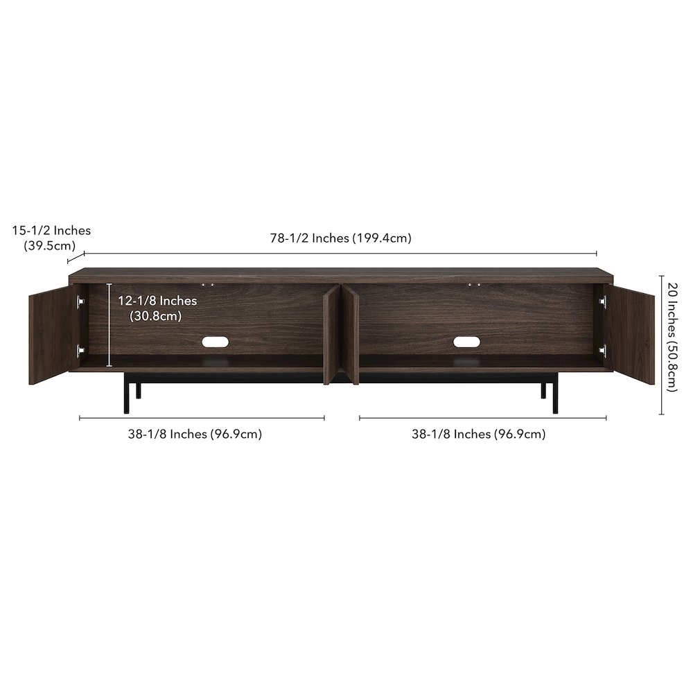Henn&Hart Fluted TV Stand for TVs up to 85" with 2 Open-Concept Ribbed Storage. Picture 5