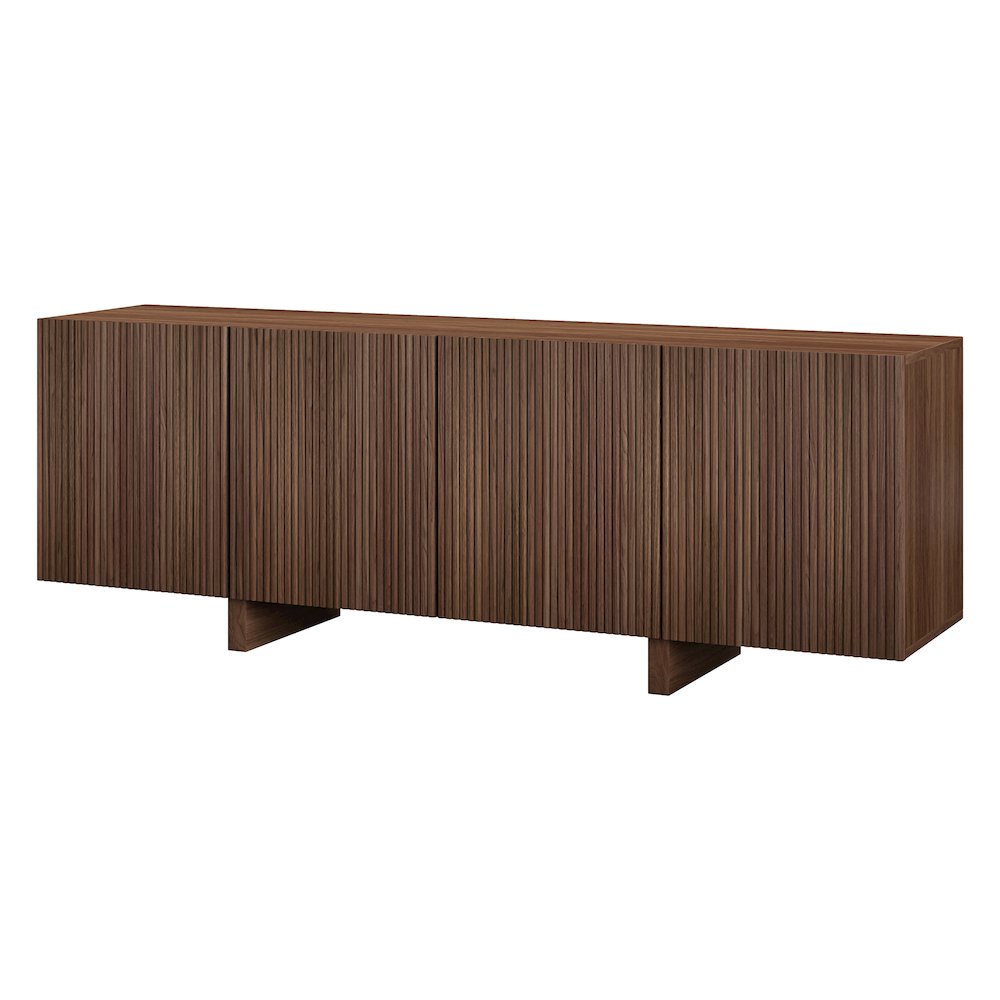 Henn&Hart Fluted TV Stand for TVs up to 75'' with 4 Ribbed Doors, 3 Storage. Picture 4