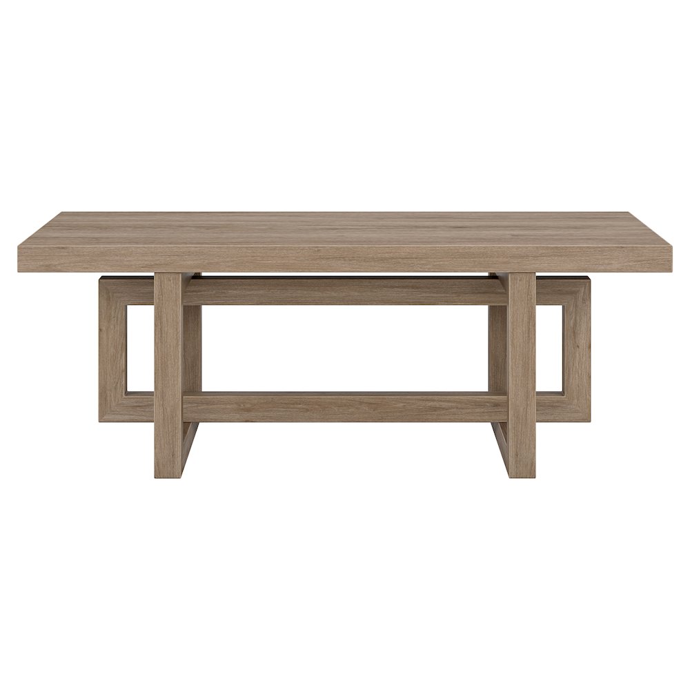 Breslow 47" Wide Rectangular Coffee Table in Antiqued Gray Oak. Picture 2