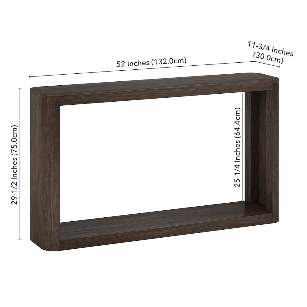 Kellan 52" Wide Rectangular Console Table in Alder Brown. Picture 5
