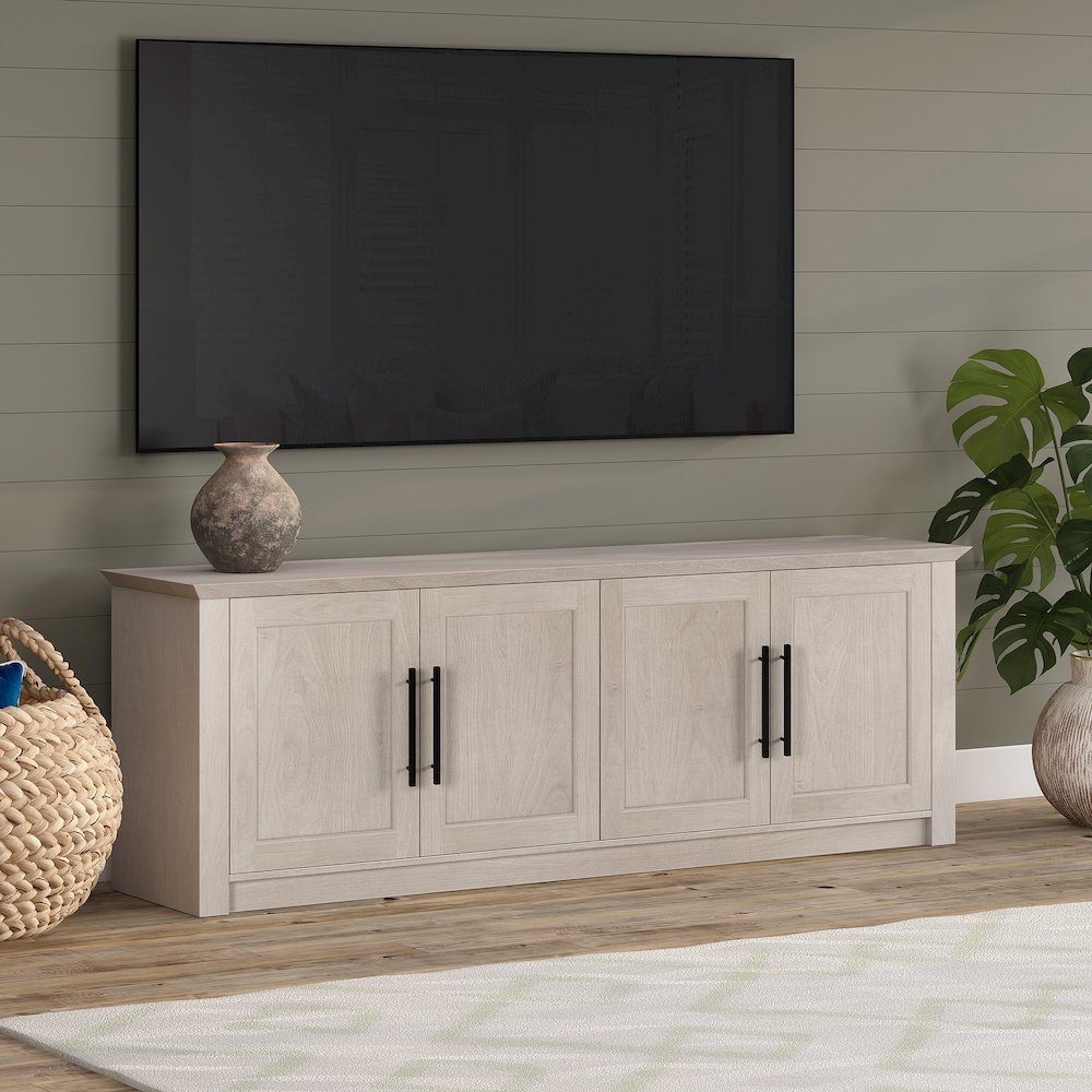 Thornwell Rectangular TV Stand for TV's up to 78" in Alder White. Picture 4