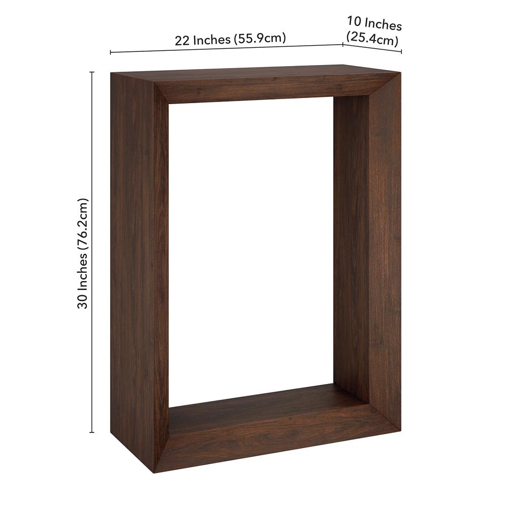 Osmond 22" Wide Rectangular Console Table in Alder Brown. Picture 5