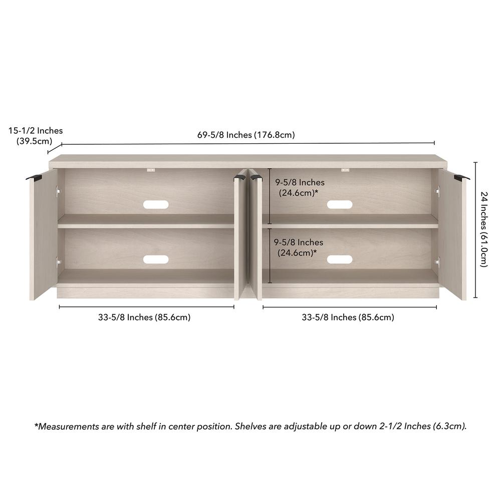 Mansfield Rectangular TV Stand for TV's up to 78" in Alder White. Picture 5