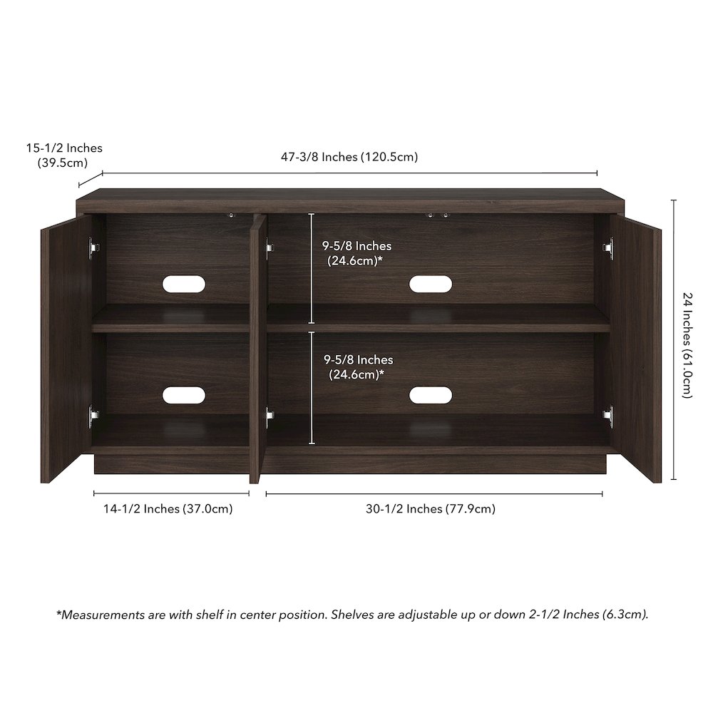 Hanson Rectangular TV Stand for TV's up to 50" in Alder Brown. Picture 3