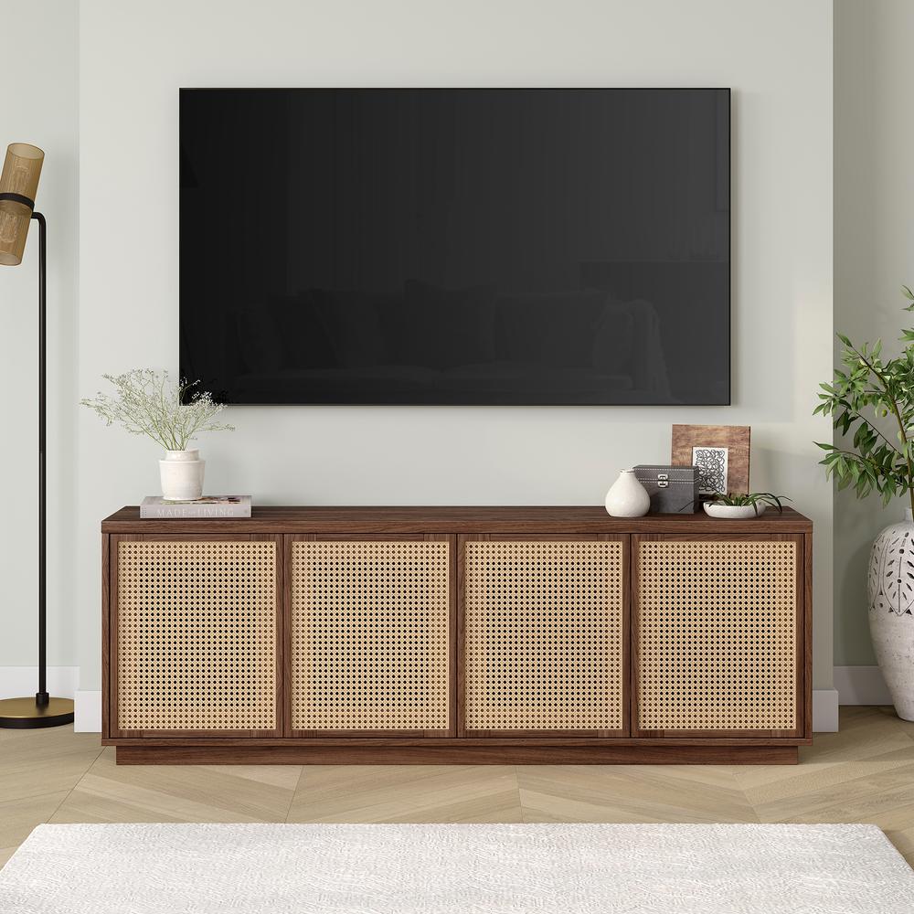 Pryce Rectangular TV Stand for TV's up to 78" in Satin Walnut. Picture 4