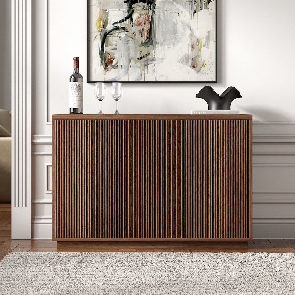 Alston 48" Wide Rectangular Buffet Table in Satin Walnut. Picture 4