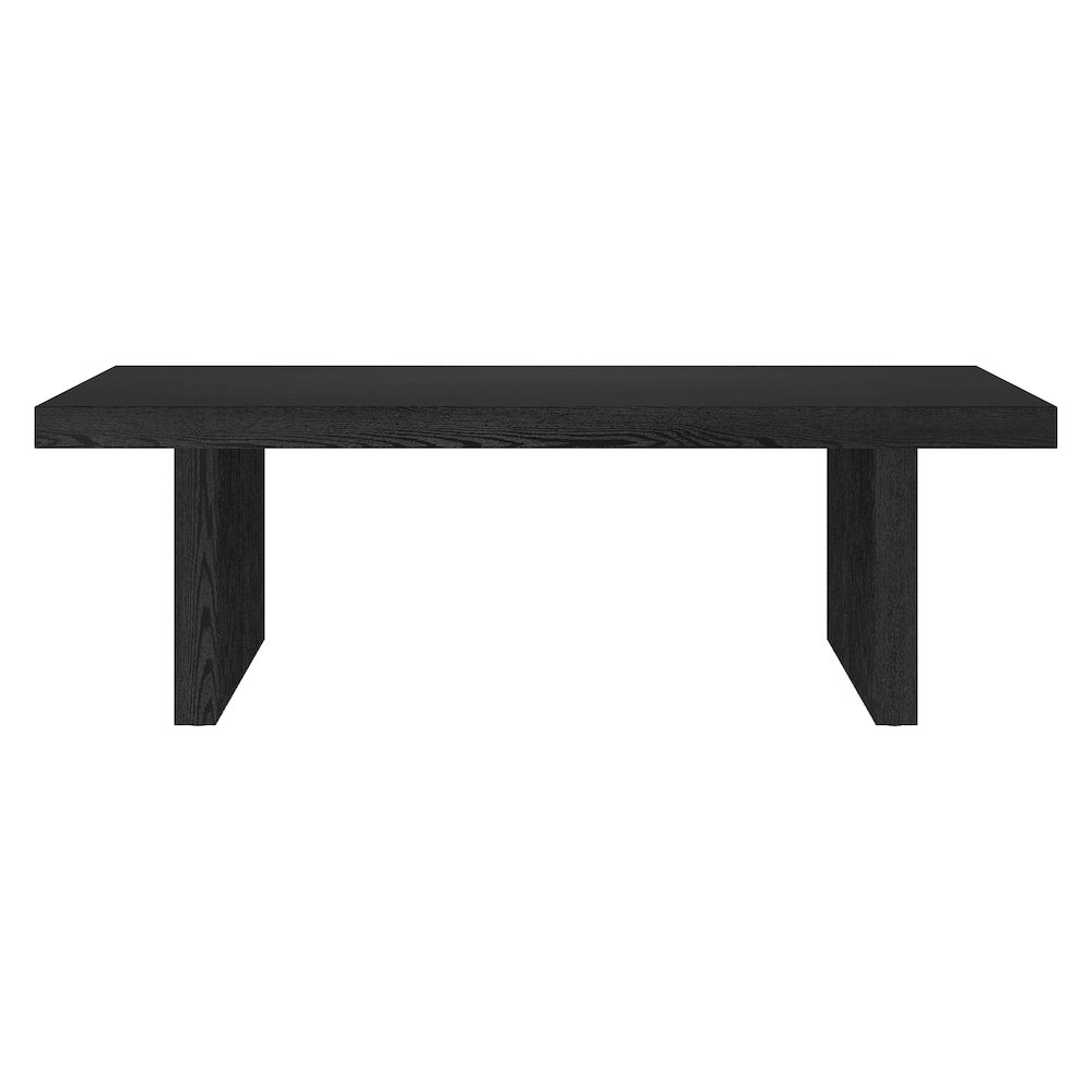 Soren 48" Wide Rectangular Coffee Table in Black Grain. Picture 2