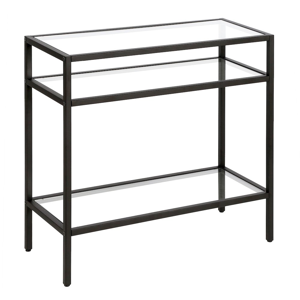 Henn&Hart 24" Modern Rectangular End Table, Side Table with Open Display Glass. Picture 1