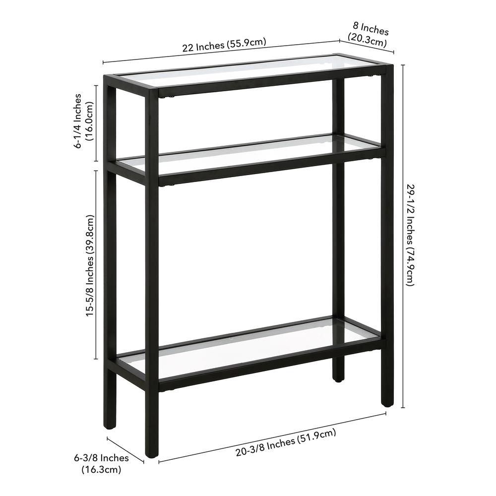 Sivil 22'' Wide Rectangular Console Table in Blackened Bronze. Picture 5
