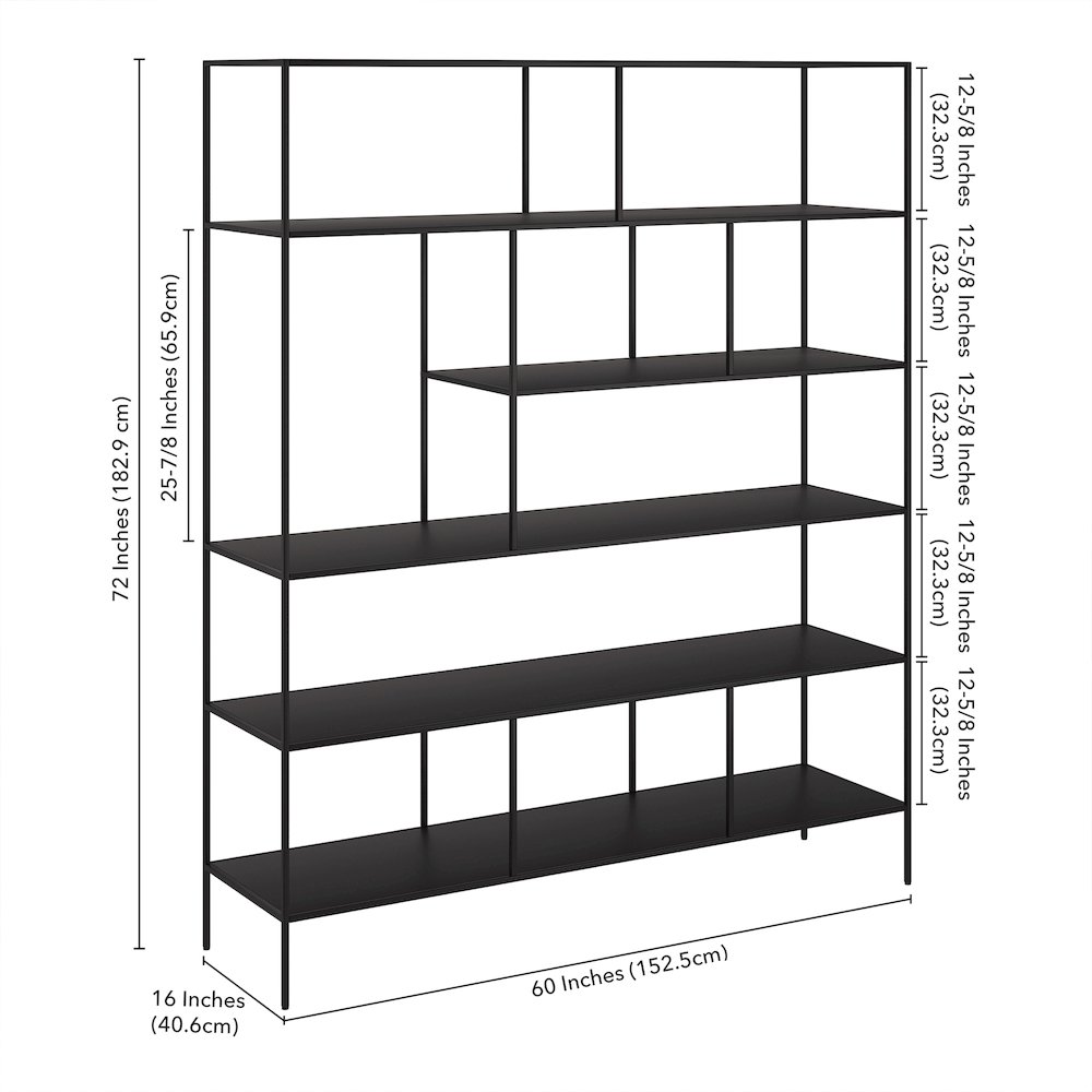 Whitmore 72" Tall Rectangular Bookcase in Blackened Bronze. Picture 5