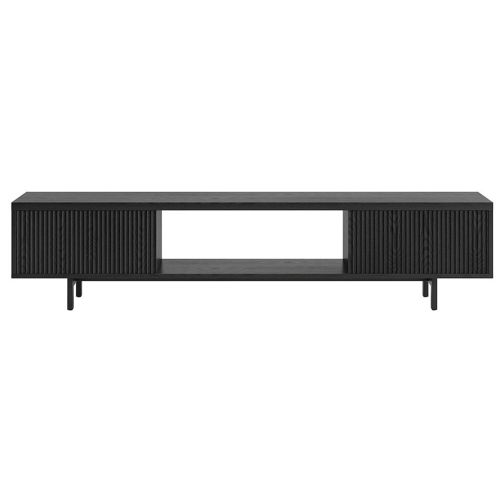 Lucien Rectangular TV Stand for TV's up to 78" in Black Grain. Picture 2