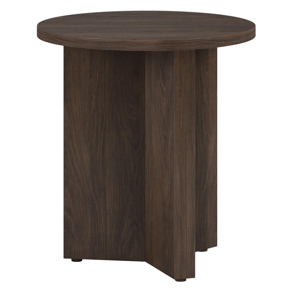 Anders 20" Wide Round Side Table in Alder Brown. Picture 1